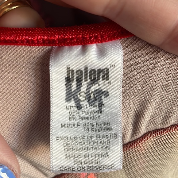Balera Dance Costume Red Sequin Cut Out Leotard Size SA - Picture 7 of 9